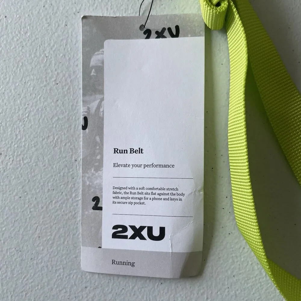 2XU Run Belt Athletic Running Waist Bag Pack Volt/Black Reflective One Size